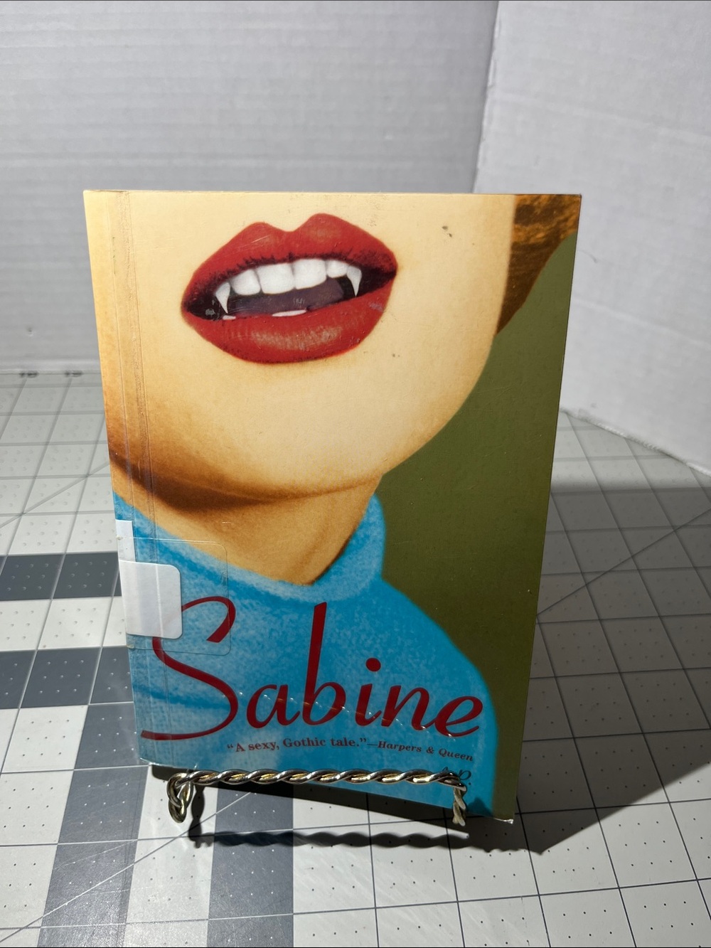 Sabine Decorative Book Art Print - Red Lips, Blue Accent